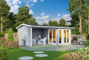 Lasita Scothern Summer House - 5.9m x 3.7m - Log Cabin with Veranda Double Glazed