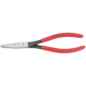 KNIPEX 28 01 200 Long Reach Needle Nose Pliers plastic coated black atramentized, 200mm 56041