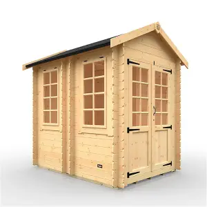 8ft x 6ft (2300mm x 1750mm) Horsforth "The Burlington" 19mm Log Cabin with 2 Windows