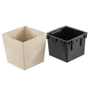 Plant Flower Pot Concrete Square Planter Inner Pot Garden Patio Home Large Beton Cream 7.5 Litres