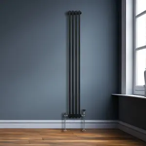 Traditional 3 Column Radiator - 1800 x 202 mm - Black