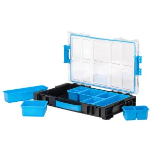 OX Tooltrek Black Small Divider compartment box with 8 compartments