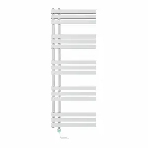 Rinse Bathrooms Designer Electric Thermostatic Heated Towel Rail D Shape Bathroom Ladder Style Radiator Warmer 1600x600mm Chrome