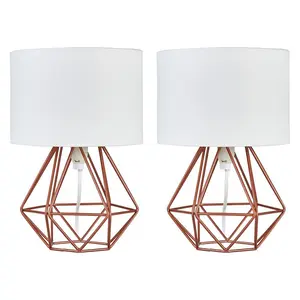 Bartelt Metal Table Lamp (Set of 2) Copper / White / No