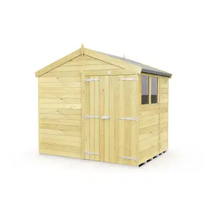 DIY Sheds 8x6 Apex Shed - Double Door With Windows