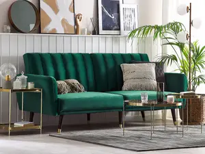 Sofa Bed VIMMERBY Emerald Green Velvet