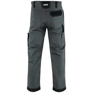 MS9 Mens Cargo Combat Work Working Trouser Trousers Pants Jeans with Multifuncational Pockets, Grey - 36W/30L