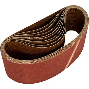 Premium 10-Pack Sanding Belts - 100mm x 620mm - 60 Grit Aluminum Oxide