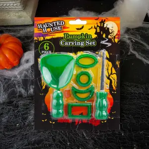 Halloween Pumpkin Carving Set 6 Piece Carving Tools for Halloween Green