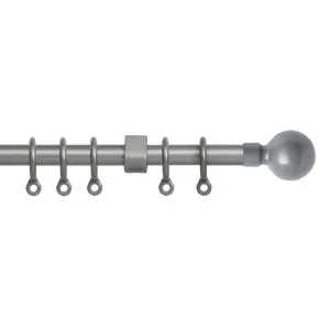 Simply 13-16mm Silver Curtain Ball Pole Extendable 120-210cm