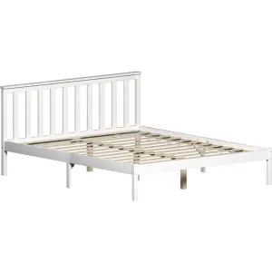 Vida Designs Milan White 5ft King Size Wooden Bed Frame - Low Foot End