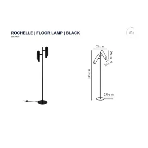 Nordlux Rochelle Indoor Floor Light in Black (Height) 145cm