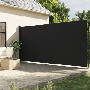 Berkfield Retractable Side Awning Black 220x300 cm