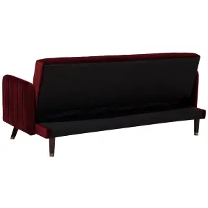 Sofa Bed SENJA Dark Red Velvet