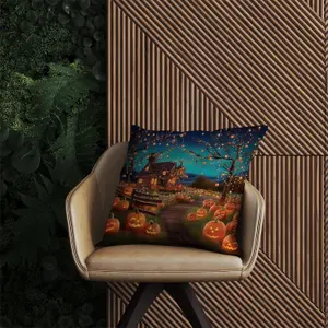 Enchanted Hallowen Pumpkin Patch Outdoor Cushion 60cm x 60cm