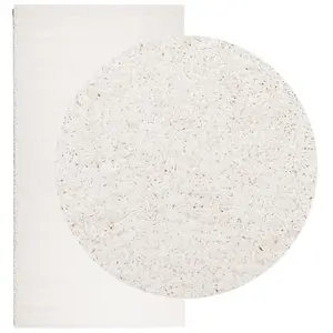 Shaggy Rug PAMPLONA High Pile Modern Cream 80x150 cm