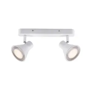 Nordlux Eik 2-Spot Indoor Dining Kitchen Metal Spot Light in White (Diam) 8.5cm