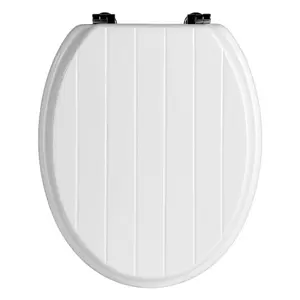 Maison by Premier Brooks White Panel Effect Toilet Seat