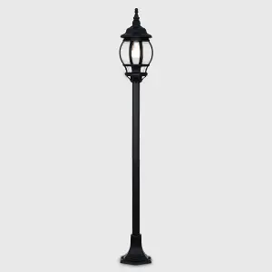 ValueLights Windsor Modern Black Outdoor Garden IP44 Rated Bollard Lamp Post Light - Complete with 1 x 6w LED ES E27 Bulb