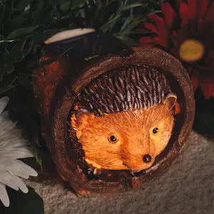 Hedgehog Design Solar Light - Outdoor Patio or Decking Garden Ornament Decoration - 11cm x 11cm x 14.5cm