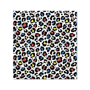 Coloured Leopard Print Premium Glass Kitchen Splashback W600mm x H600mm