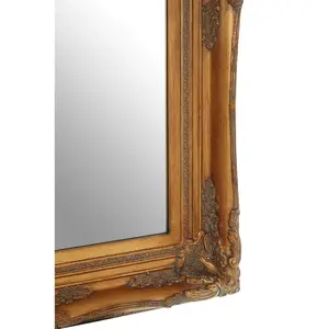 Interiors by Premier Baroque Rectangular Antique Gold Wall Mirror