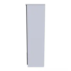 Harrow 2 Door 2 Drawer Wardrobe in Black Gloss & White (Ready Assembled)