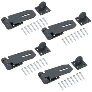 Heavy Duty Hasp and Staple Security Lock for Sheds Doors Gates 4pk