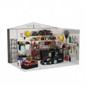 Ajay 8ft. W x 10ft. D Metal Apex Tool Shed Carbon Black