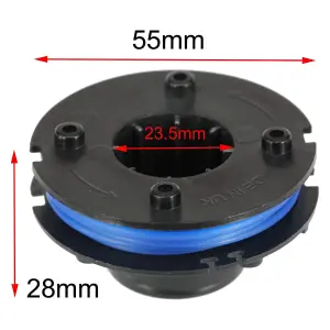 SPARES2GO Spool Line and Cover compatible with Challenge GT2317 250w Strimmer Trimmer (4m, 1.5mm)