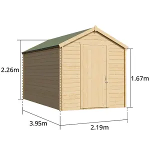 BillyOh Pro Apex Log Cabin Wooden Shed - W2.0m x D4.0m (7 x 13ft) - 28mm Thickness