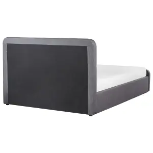 Fabric EU Double Size Ottoman Bed Dark Grey RENNES