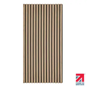 Naturewall SlatWall Midi Natural Oak and Black - 120cm x 60cm on Black Felt