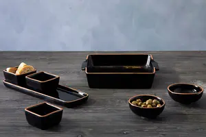 Interiors by Premier Calisto Square Black Glazed Baking Dish