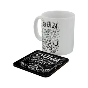 Grindstore Ouija Spirit Board Mug and Coaster Set White/Black (One Size)