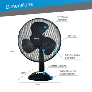 Benross 43929 12-Inch Standing Desk Fan