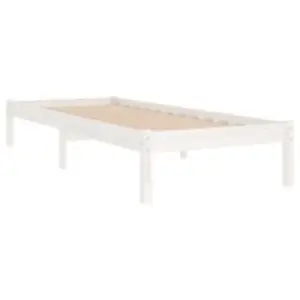 Berkfield Bed Frame White Solid Wood 100x200 cm