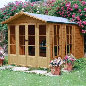 Shire Kensington 7x10 ft & 2 windows Apex Wooden Summer house - Assembly service included