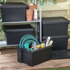 Black recycled plastic 16L Storage Box