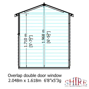 Shire 7x5 Overlap Double Door Shed with Windows