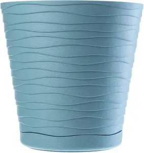 Plant Pot Flowerpot Wave Plastic Crystal Modern Decorative Blue 30cm