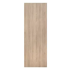 Exmoor Unglazed Flush MDF Oak veneer Internal Sliding Door, (H)2040mm (W)826mm