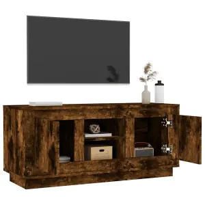 Berkfield TV Cabinet Smoked Oak 102x35x45 cm Engineered Wood