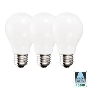 Harper Living 8.5 Watts A60 E27 LED Bulb Opal Cool White Dimmable, Pack of 3