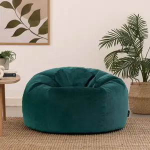 icon Aurora Classic Velvet Bean Bag Chair Teal Green Bean Bags