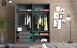 MILANO  Sliding Door Wardrobe Walnut, Anthracite