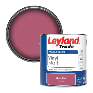 Leyland Trade Vinyl Matt Walls & Ceilings Emulsion Paint Cherry Pink (PPG1183-6) 2.5L