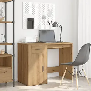 Berkfield Desk Artisan Oak 100x49x75 cm Engineered Wood