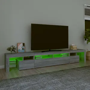 Berkfield TV Cabinet with LED Lights Grey Sonoma 260x36.5x40 cm