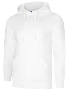 Uneek - Unisex Deluxe Hooded Sweatshirt/Jumper - 60% Ring Spun Combed Cotton 40% Polyester - White - Size 3XL